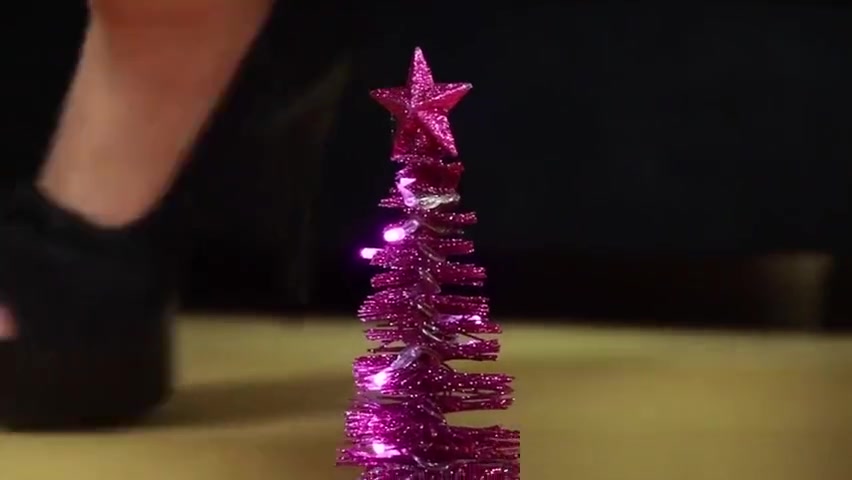 Ladyboy inserts Christmas tree before cumshot masturbation