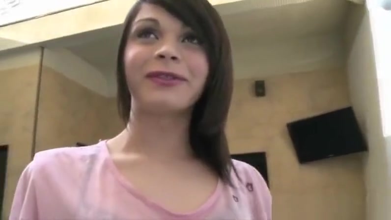 Tranny teen 18+ Gabriella Andrade gets a fat cock rammed up her ass