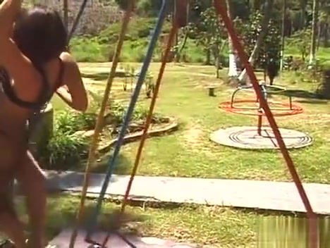 Hot latina tranny and chick fucking outdoors