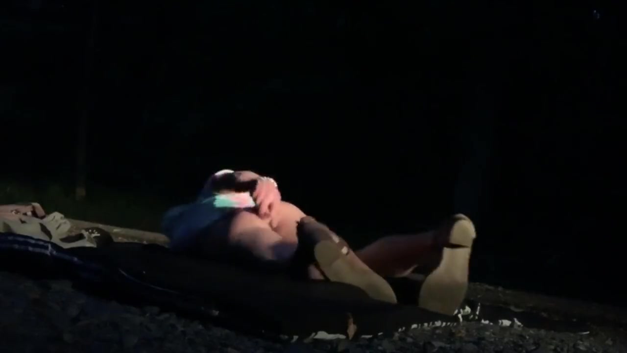 Hot crossdress TS Public scene dildo stuffing Panties in her ass pussy!!