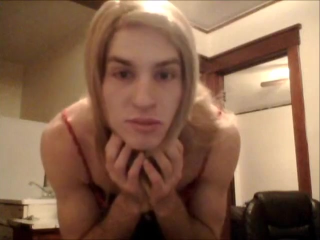tranny boy haley showing off and giving a cumshot