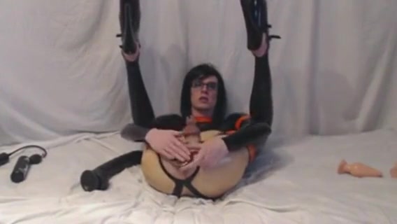 Latex Anal Slut DILDO RIDING#13