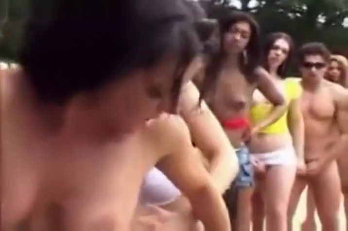 Female hoe receives dick by shemale crowd