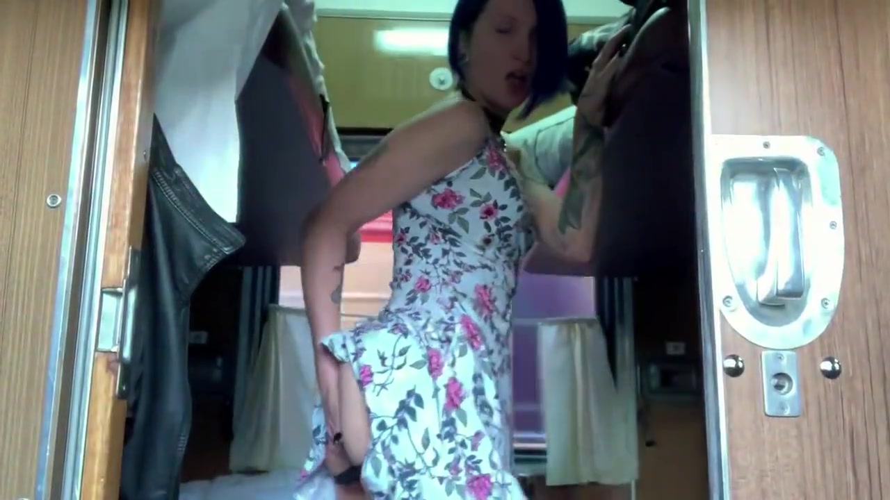 Shemale fucked girlfriend in the train while no one sees