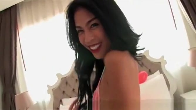 Slender Ladyboy Sunny Fingering Her Ass