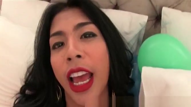 Slender Ladyboy Sunny Fingering Her Ass