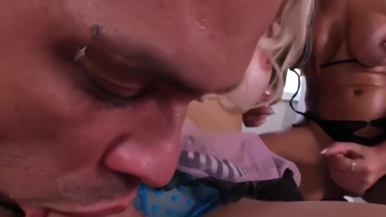 Blowjob scene with 2 big dick trannies