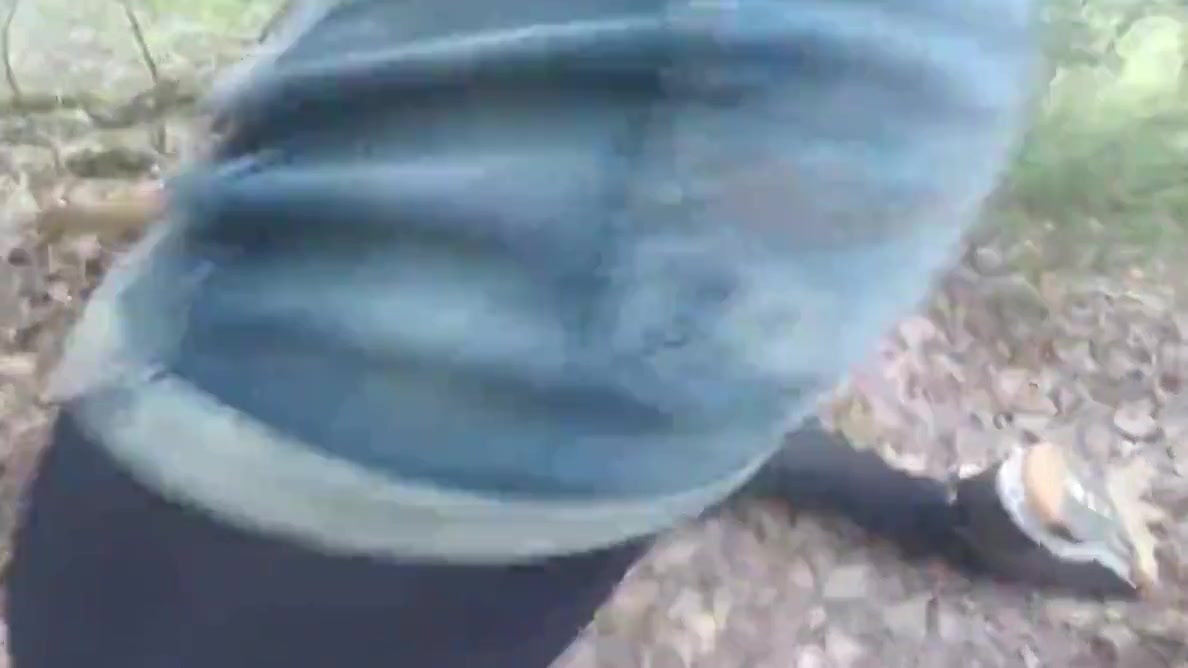 outdoor thin sissy showing ass in jeans mini-short