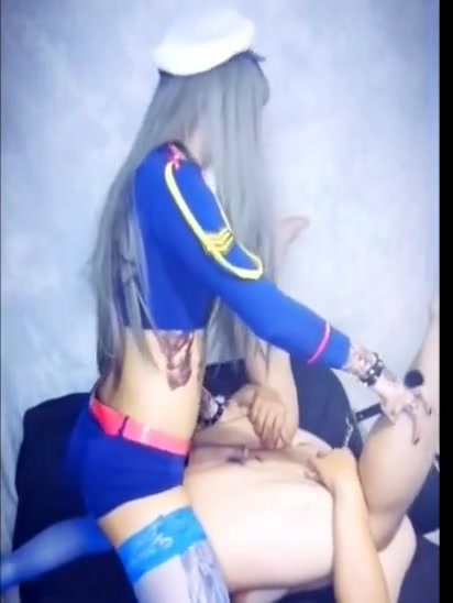 Amateur asian cosplay fucks masked boy