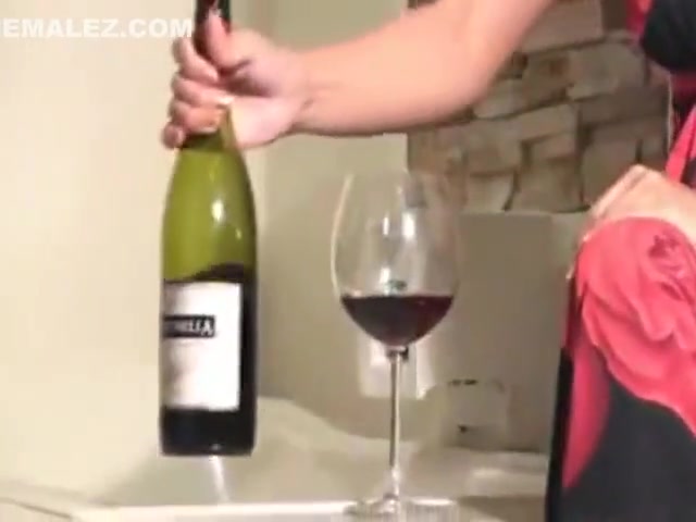 A Glass Of Wine, Masturbation And tgirl sperm discharged