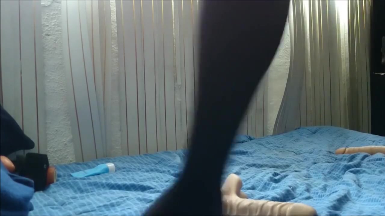 TS penetrates her ass with a dildo