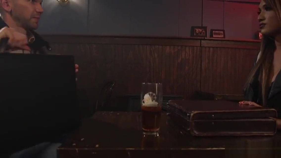 Tranny anal fucks dude in bar