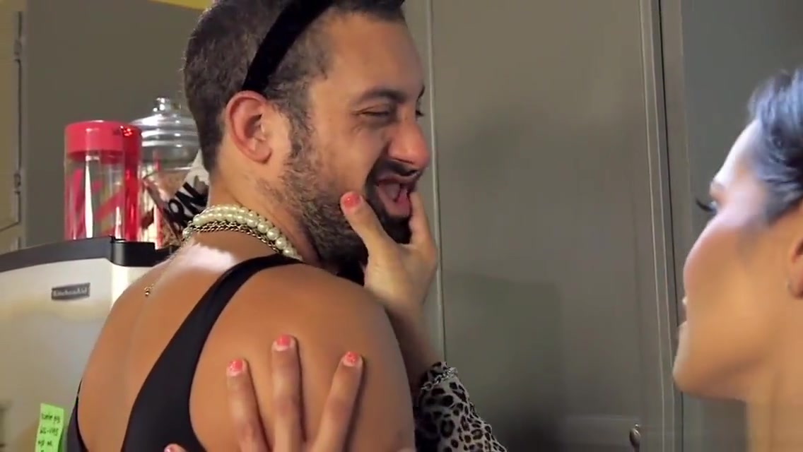 Huge tits tranny anal fucks male maid