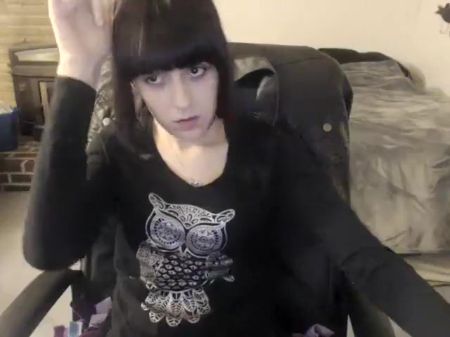 cute Amethyst strokes her cock