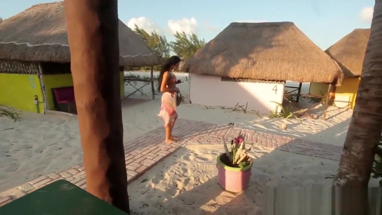 Solo latina ts playing with her cock bts