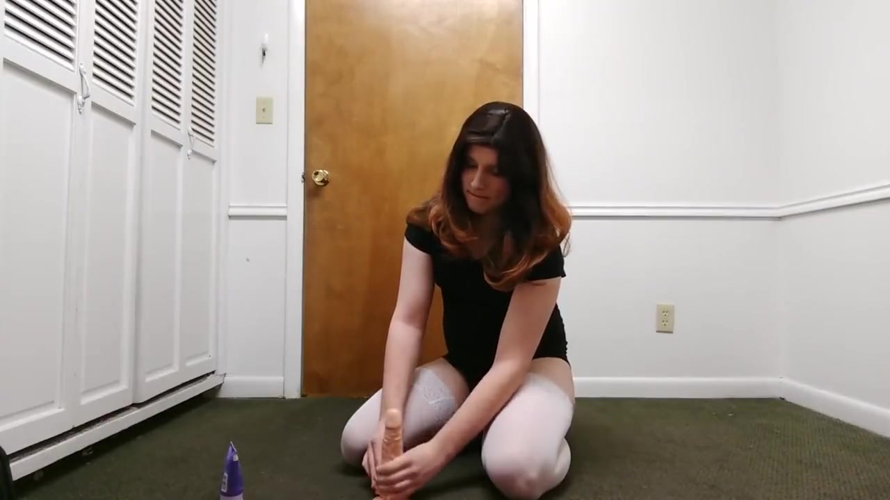 Sissy Slut Stealth Fucks Dildo While Roommate Is In Next Room