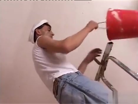 Sexy TS slut seduces a plasterer