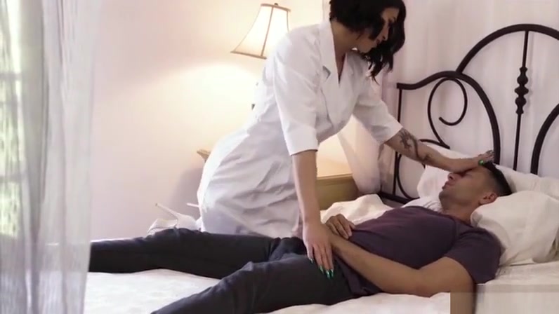 Hot Tgirl Nurse Domino Presley bangs patient Gabriel