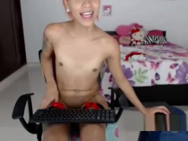 Red Haired TS Working Her Cock