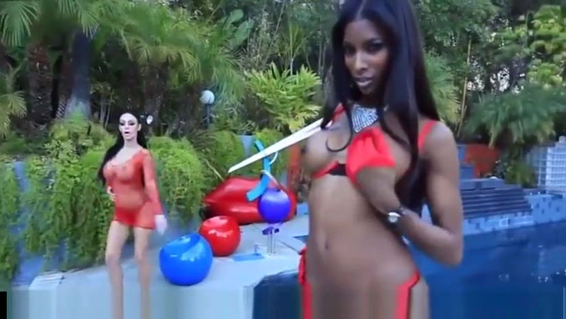 Perfect ebony TS mutual fuck!