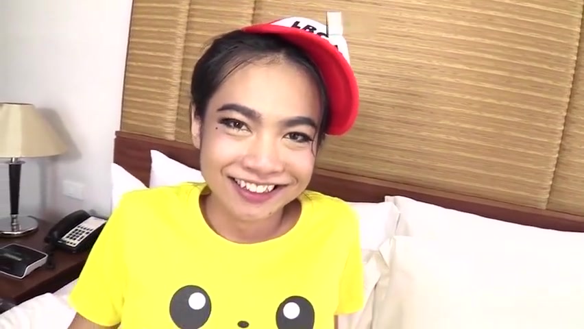 Cute Asian teen 18+ shemale swallowed a nasty guys fat cock