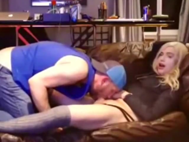 Blonde beauty fucks her boy at home