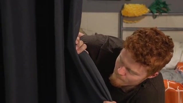 Ginger male roommate gets trannys cock
