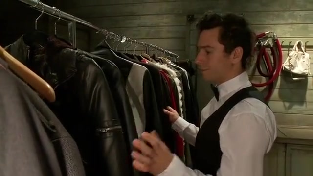 Thick cock tranny fucks coat check guy
