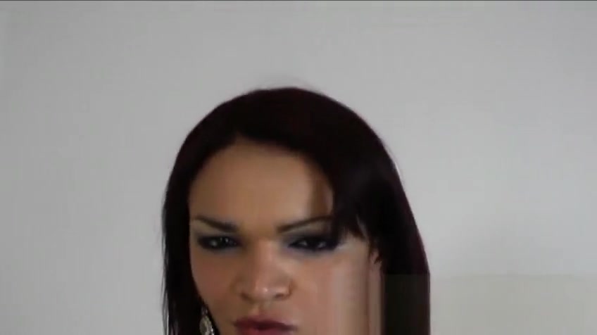 Slutty latina tranny Lorraine Balde toys ass and jerks off