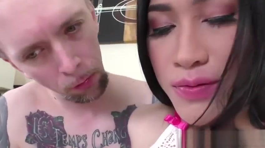 Horny Asian TS Patty bend over and gets doggy by dude