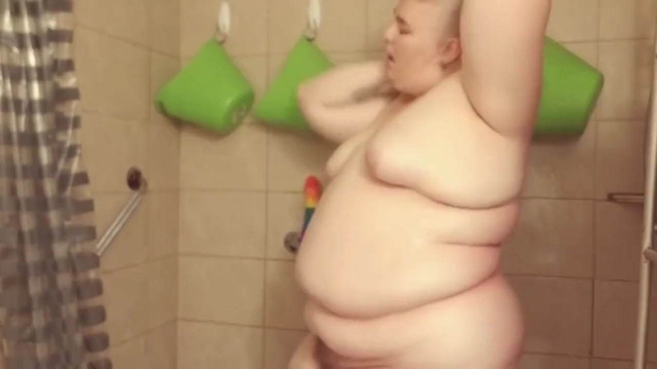 Fat Enby Butch Masturbates In Shower MX. MOON