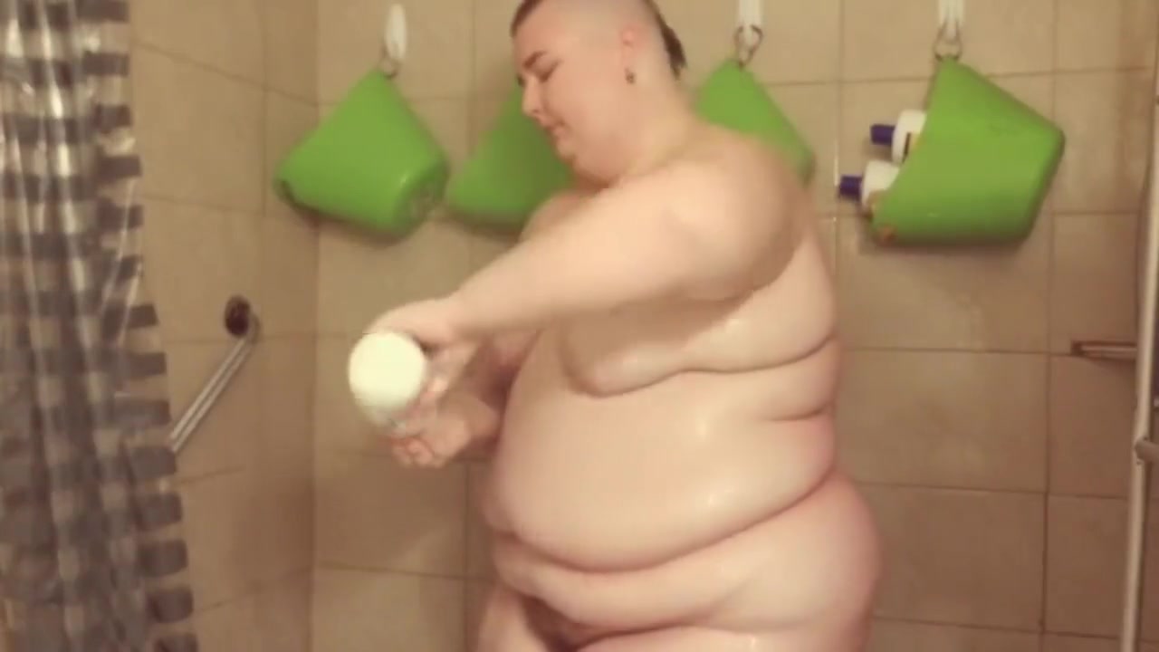 Fat Enby Butch Masturbates In Shower MX. MOON