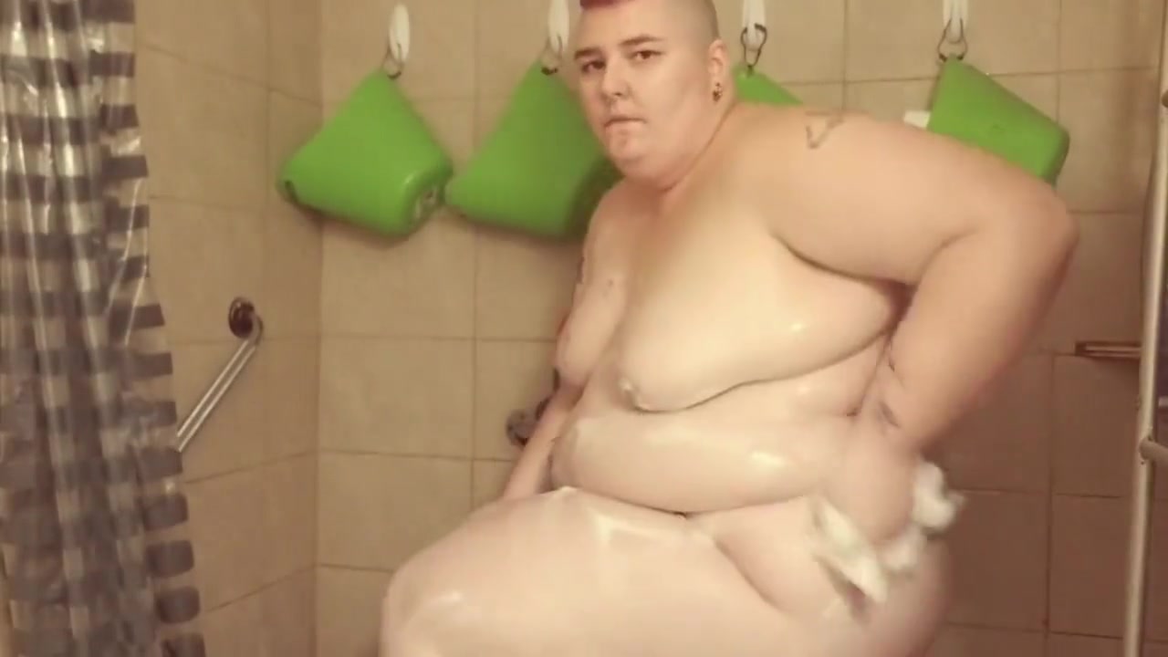 Fat Enby Butch Masturbates In Shower MX. MOON