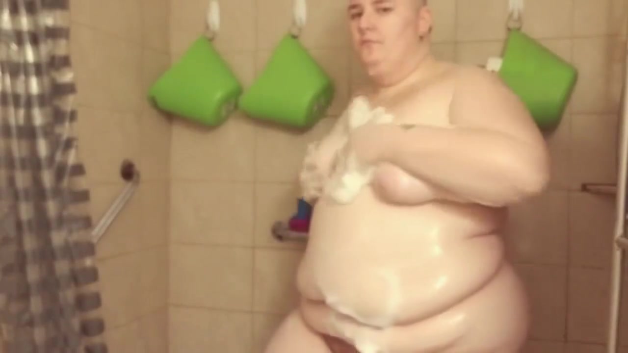 Fat Enby Butch Masturbates In Shower MX. MOON