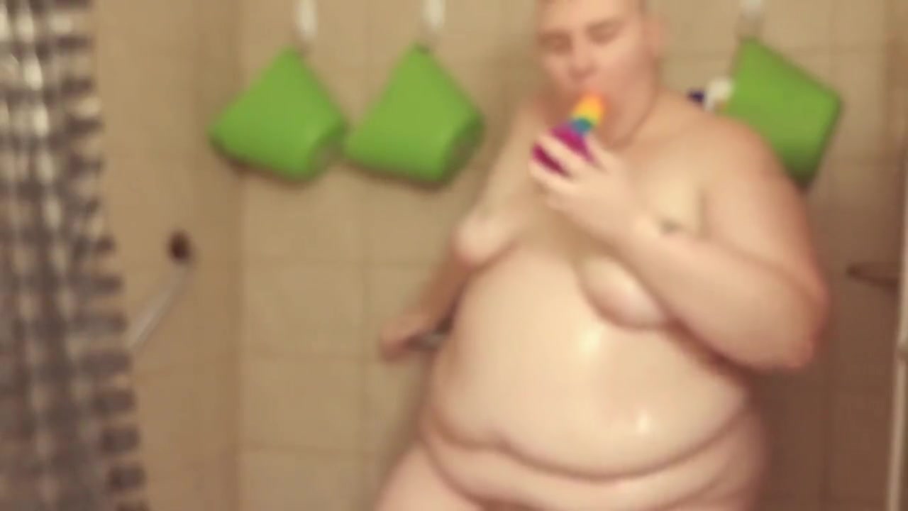Fat Enby Butch Masturbates In Shower MX. MOON