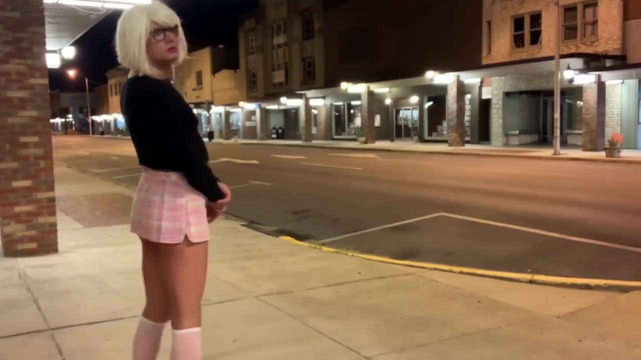 Hot Exhibitionist, City Streets, Skirt, Public CD Dildo Ass Fuck