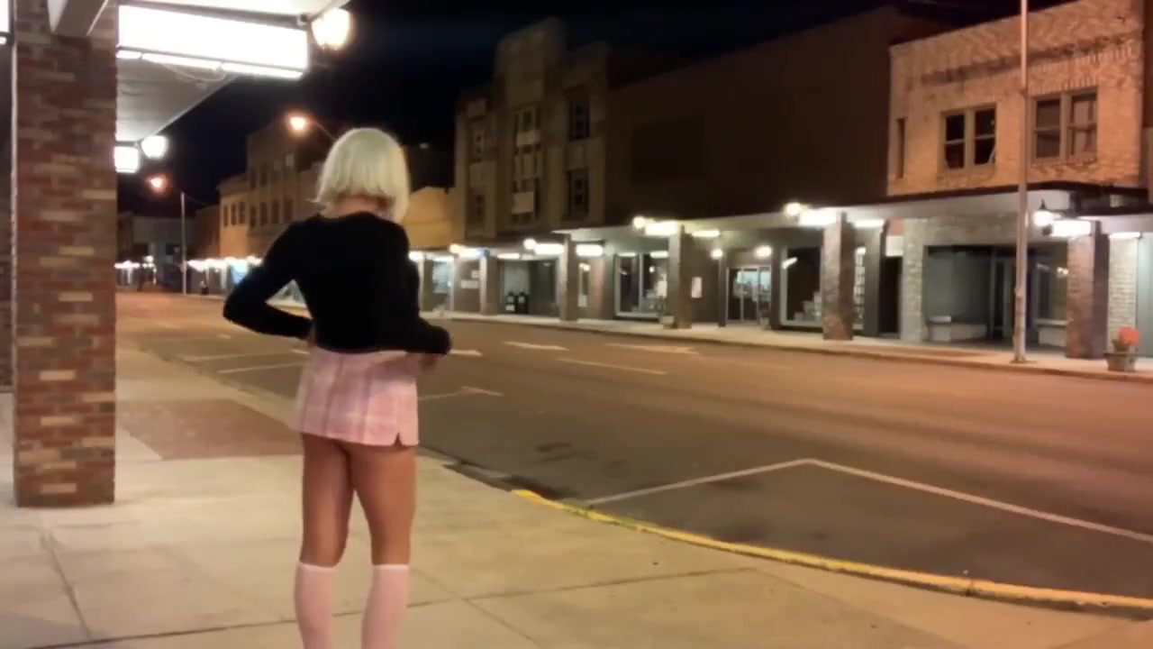 Hot Exhibitionist, City Streets, Skirt, Public CD Dildo Ass Fuck