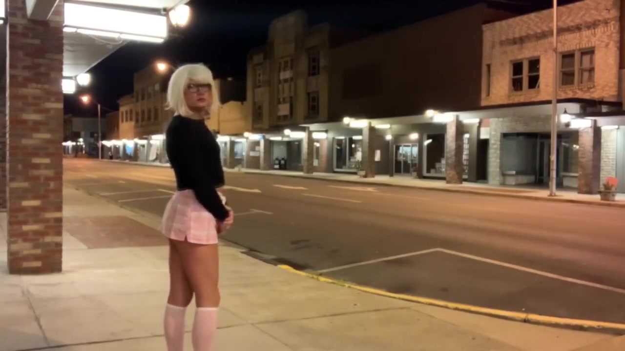 Hot Exhibitionist, City Streets, Skirt, Public CD Dildo Ass Fuck