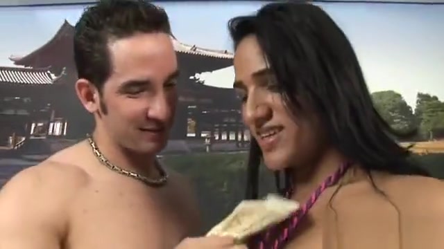 Immaculate tranny meets a cock