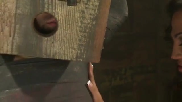 Busty ebony shemale anal fucks sub