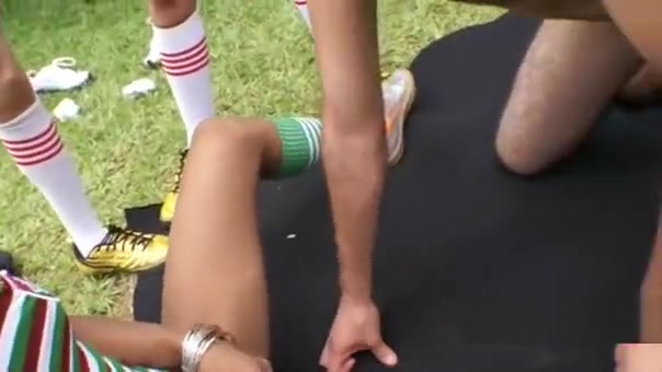 Horny rugby tranny team get together to bang a fans ass hole outd