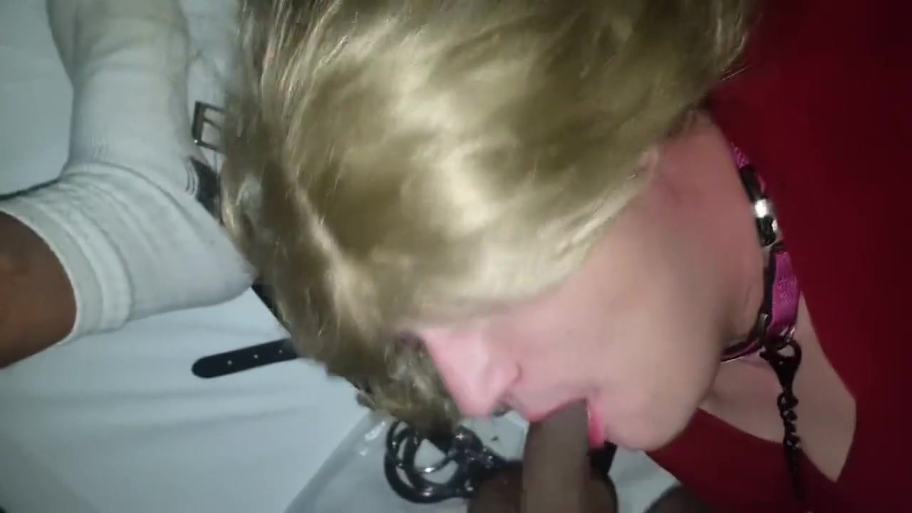 Sissy slut Ashley gets some much needed cock sucking lessons from BBC bull