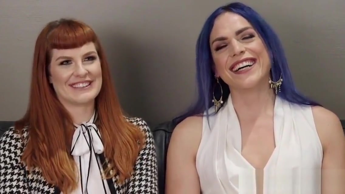 Stockinged TS pussy slamming ginger babe