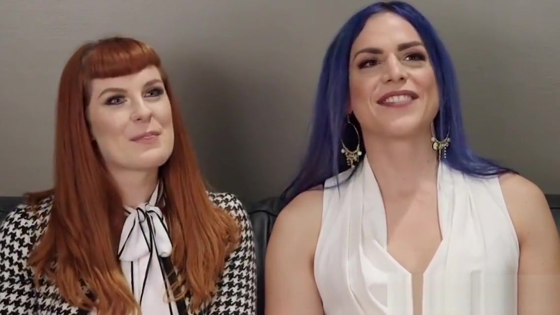 Stockinged TS pussy slamming ginger babe