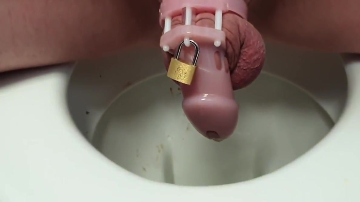 Sissy Chastity Caged Tgirl Slut Lucy Pissing Through Cage