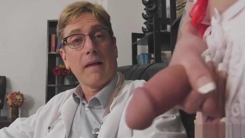 Busty tattooed Tgirl Nurse Chelsea Marie teases and bangs Dr Damien