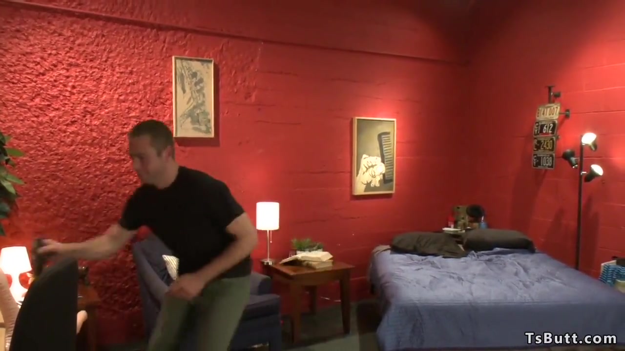 Shemale rough anal fucks roommate