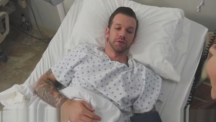 Gorgeous shemale nurse takes care of everything