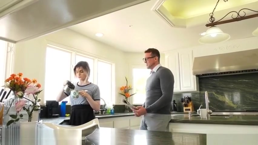 Shy but determined shemale hops on white dong
