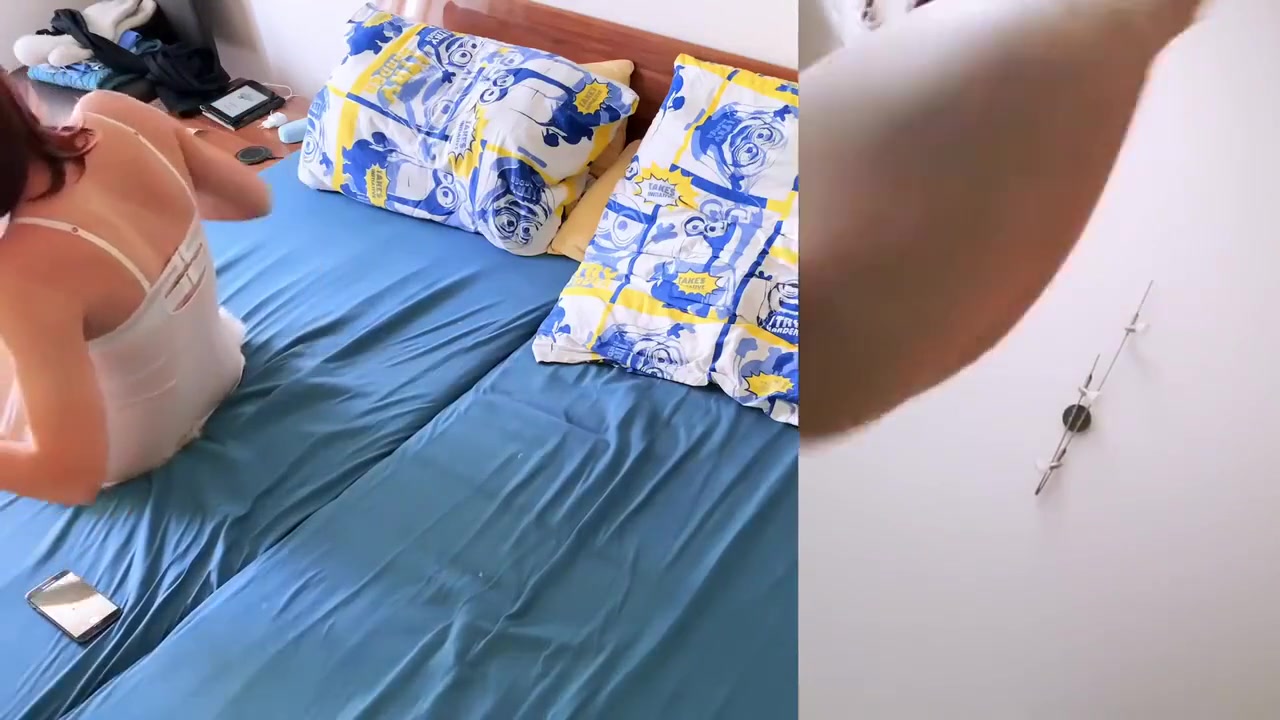 Crossdresser sissy Self facial split screen